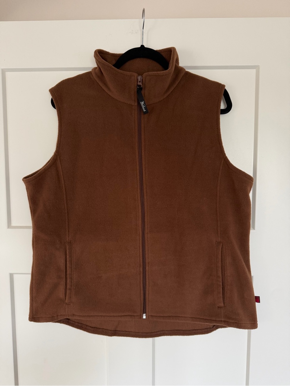 Woolrich Brown Fleece Zip-Up Vest Womens XL